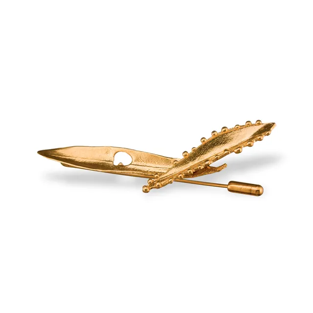 agapi-demitra-two-leaves-broche-plaqu-or-feuilles-olivier image 1