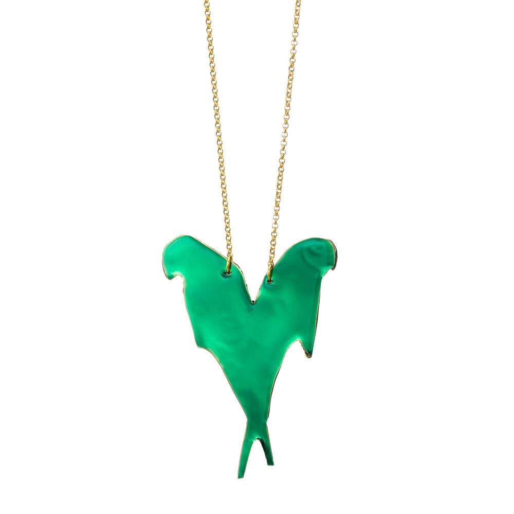 agapi-love-symbols-love-birds-collier-mail-vert-dor image 2