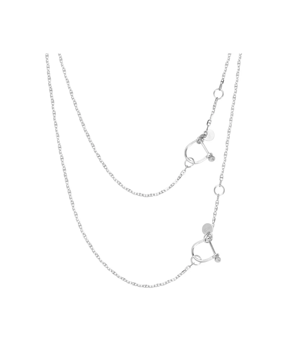 armeria-manilles-sautoir-cha-ne-marine-2-manilles-argent-99-cm image 1