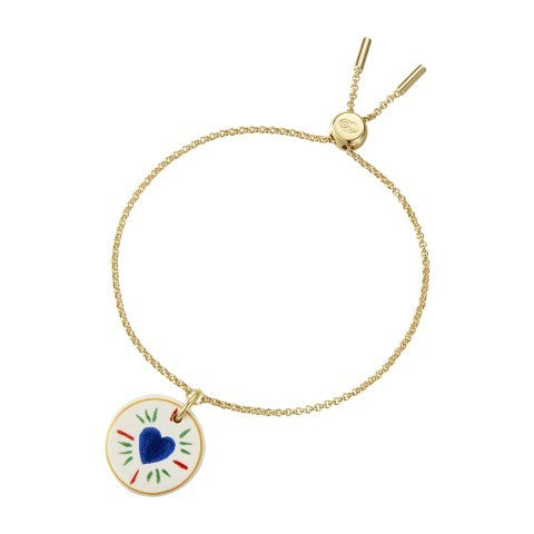 armeria-fa-enz-bracelet-fa-ence-c-ur-bleu-dor-23-cm image 1