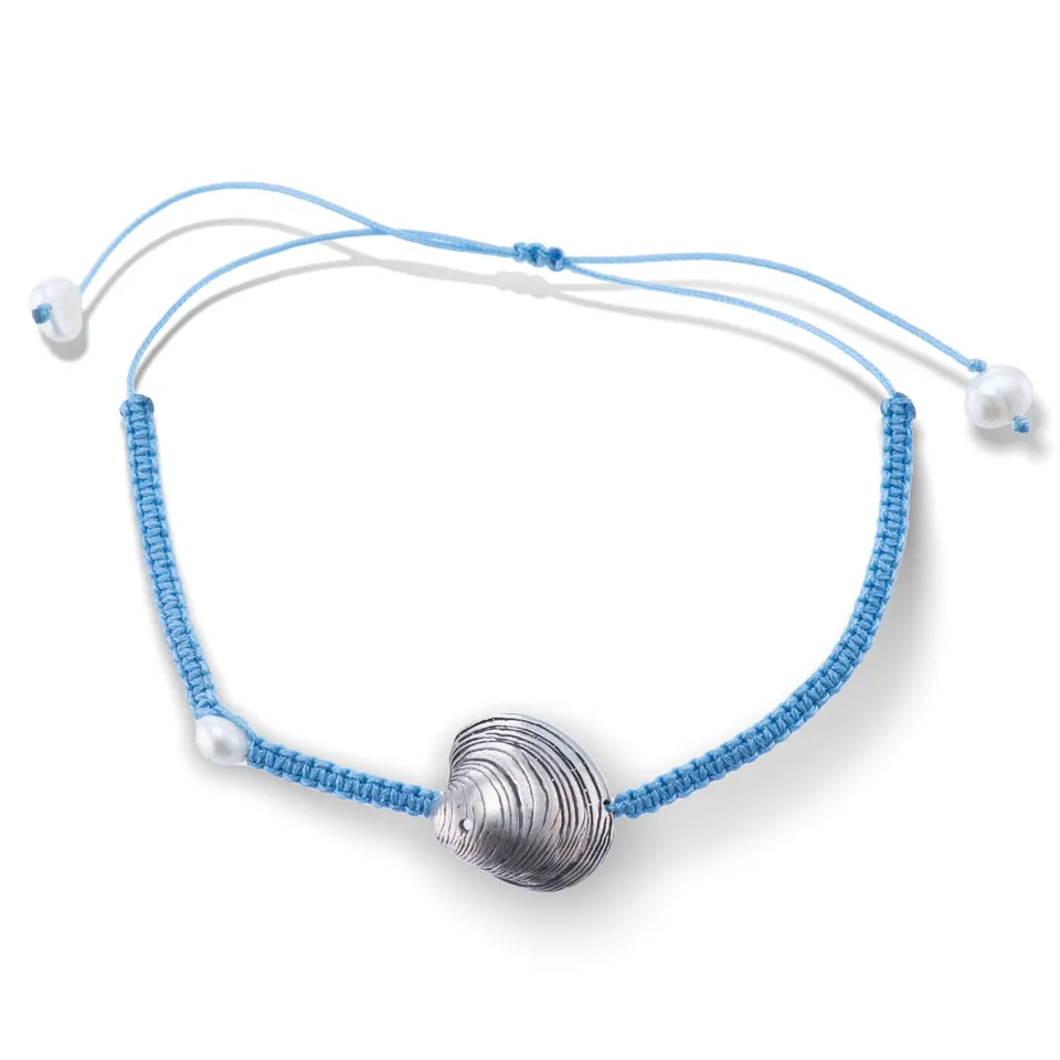 agapi-seastories-bracelet-macram-coquillage-argent-noir-2 image 1