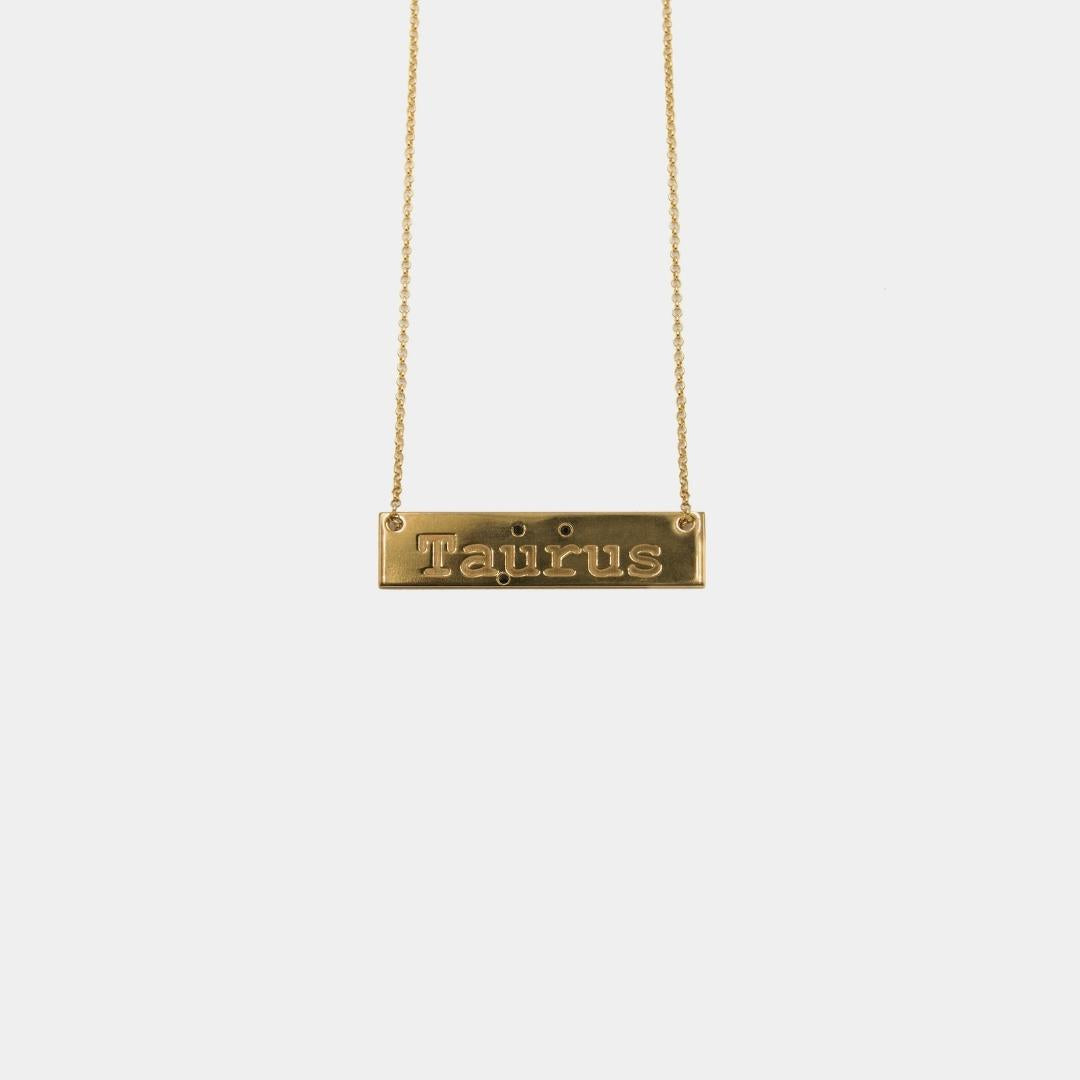 agapi-ids-zodiac-taurus-collier-plaqu-or-taureau image 1