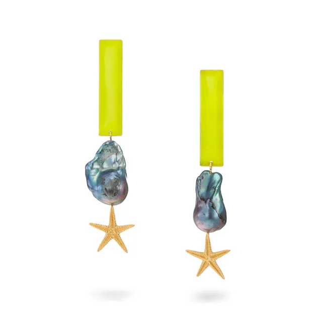 agapi-seastories-starfish-fantasy-boucles-jaune-perle-8-5-cm image 1