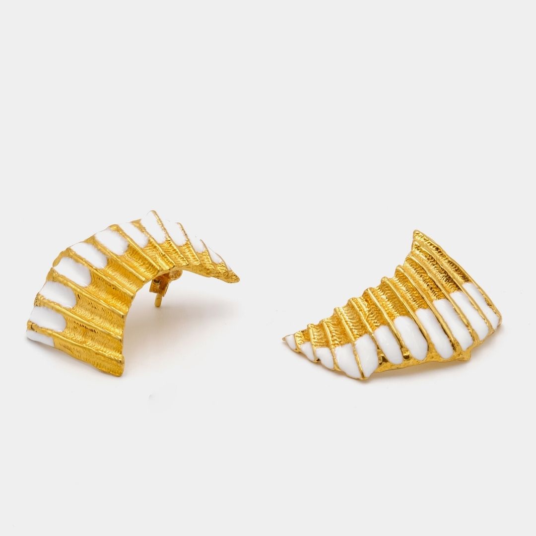 agapi-seastories-boucles-coquillage-dor-blanc-3-5-cm image 1