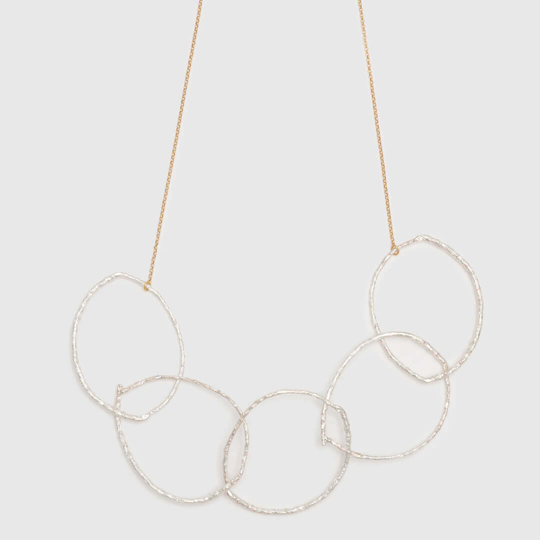 agapi-forestland-five-branch-hoops-collier-argent-925 image 5