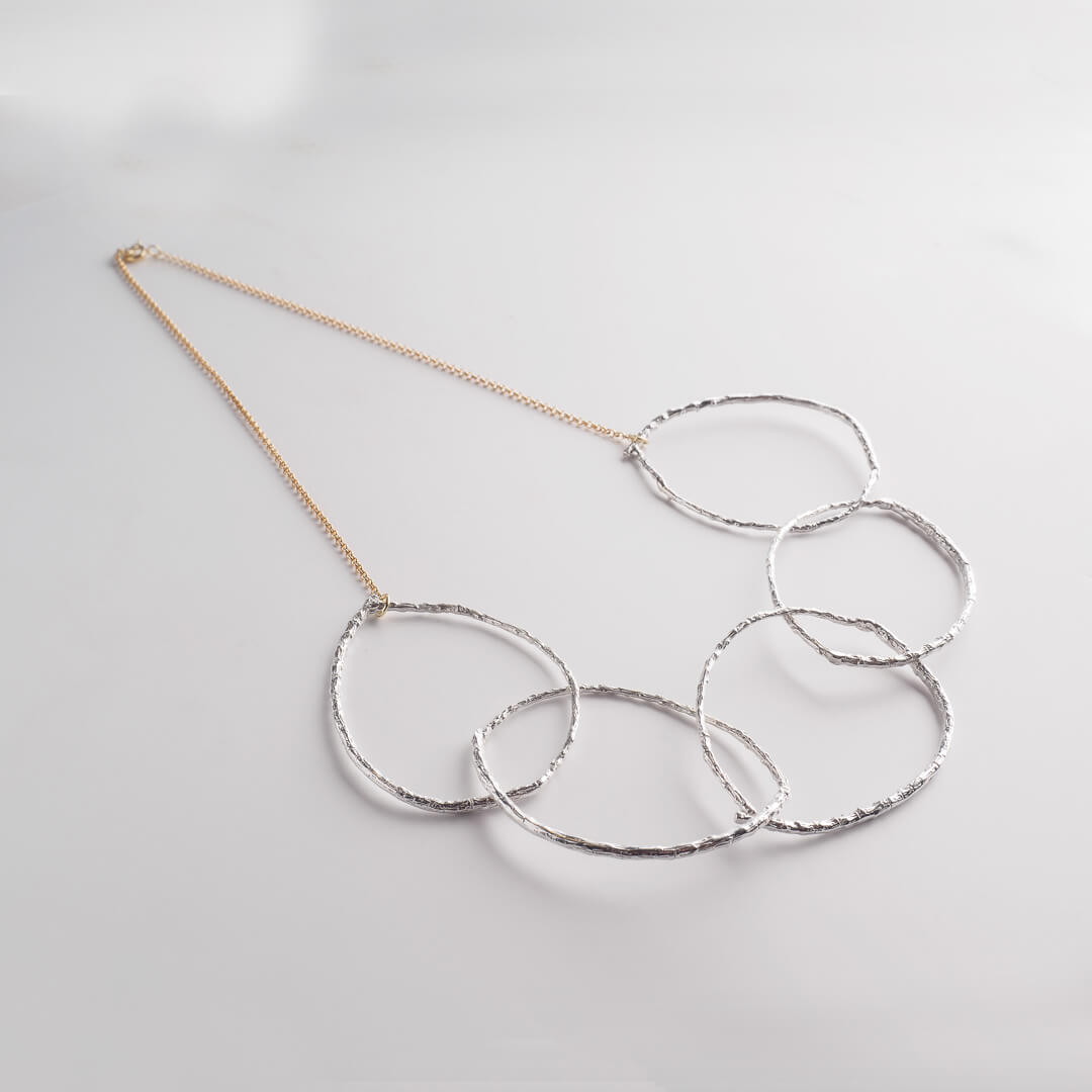 agapi-forestland-five-branch-hoops-collier-argent-925 image 1