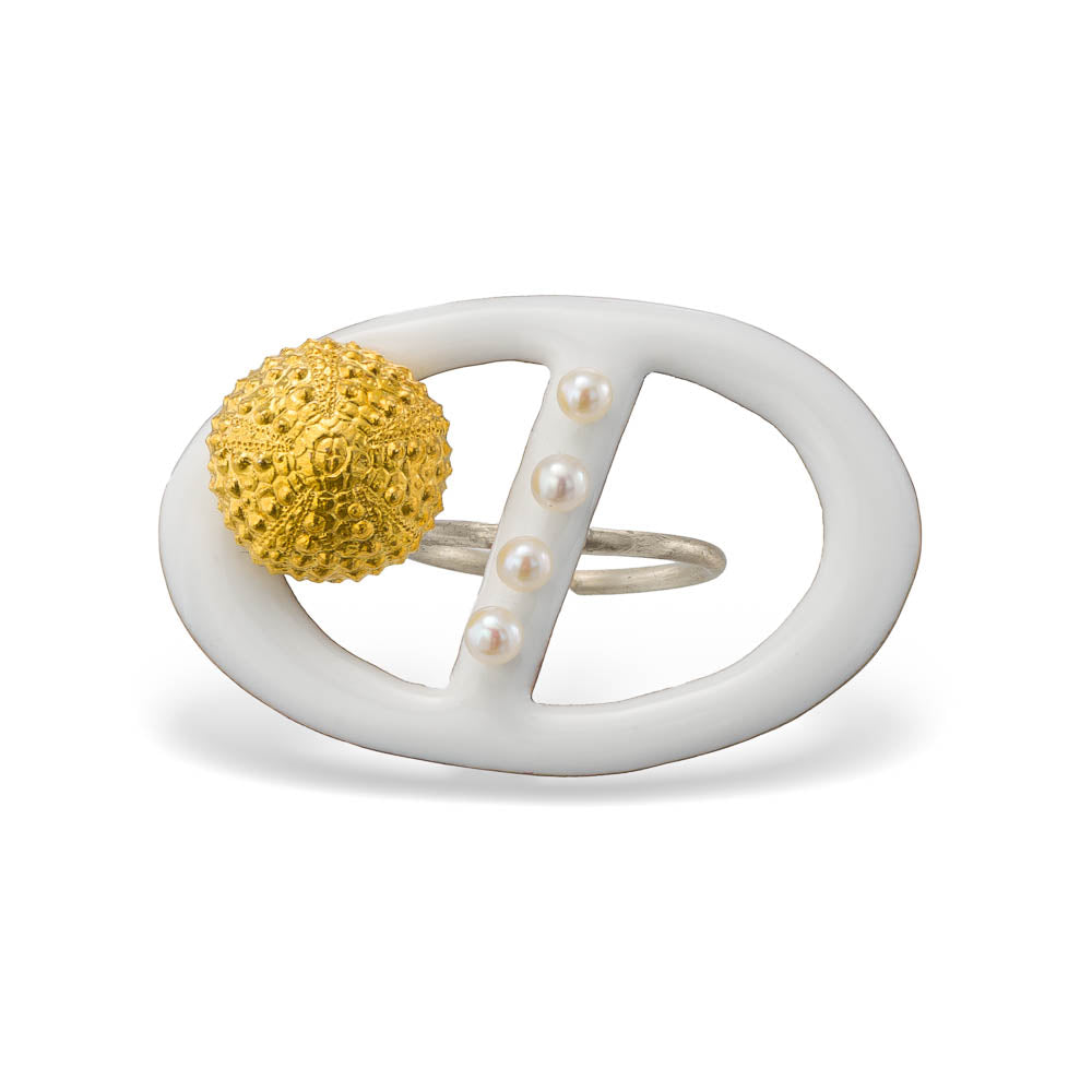 agapi-seastories-salty-kiss-bague-r-glable-blanche-perle image 3