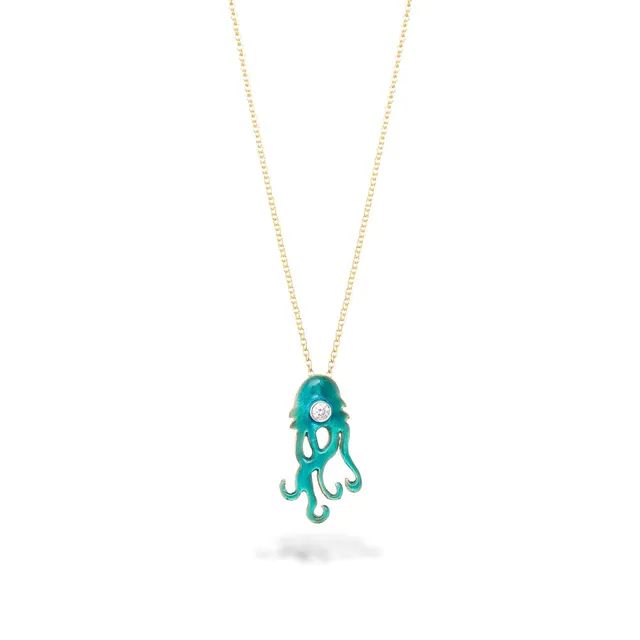 agapi-the-fish-jellyfish-collier-turquoise-mail-dor image 1