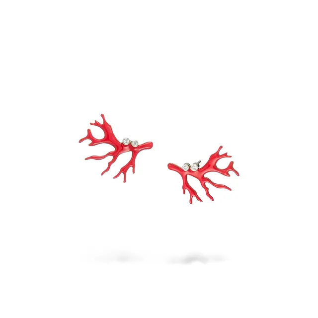 agapi-seastories-boucles-coral-breeze-rouge-corail-zircon image 1
