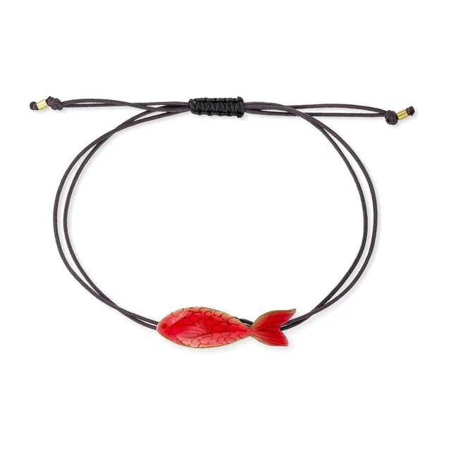 agapi-the-fish-mullet-bracelet-macram-corail-fluo image 1
