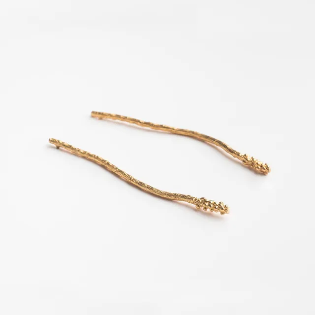 agapi-forestland-branches-boucles-longues-gouttes-plaqu-or-7-cm image 1