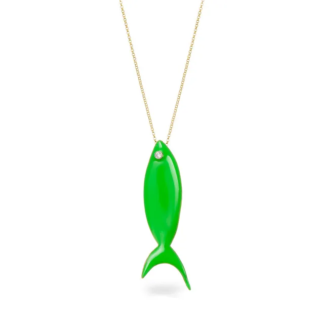 agapi-the-fish-collier-long-vert-fluo-mail-poisson-60-cm image 1