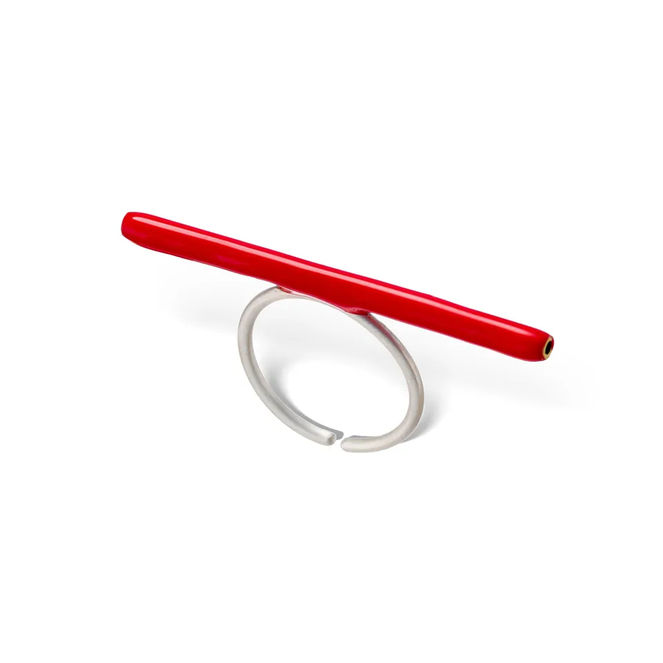agapi-bau-jewels-line-bague-r-glable-rouge-mail image 1
