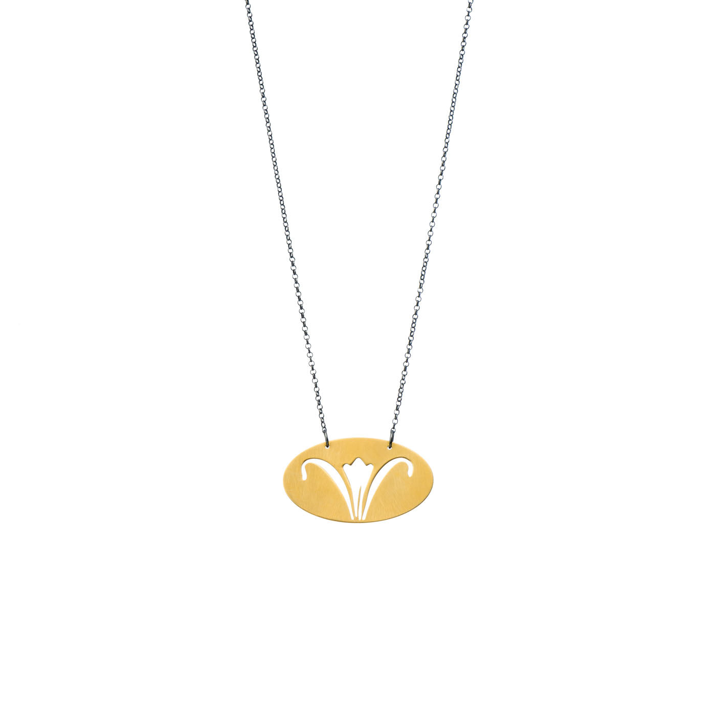 agapi-anthology-collier-lys-fleur-dor-e-cha-ne-argent-45-cm image 1
