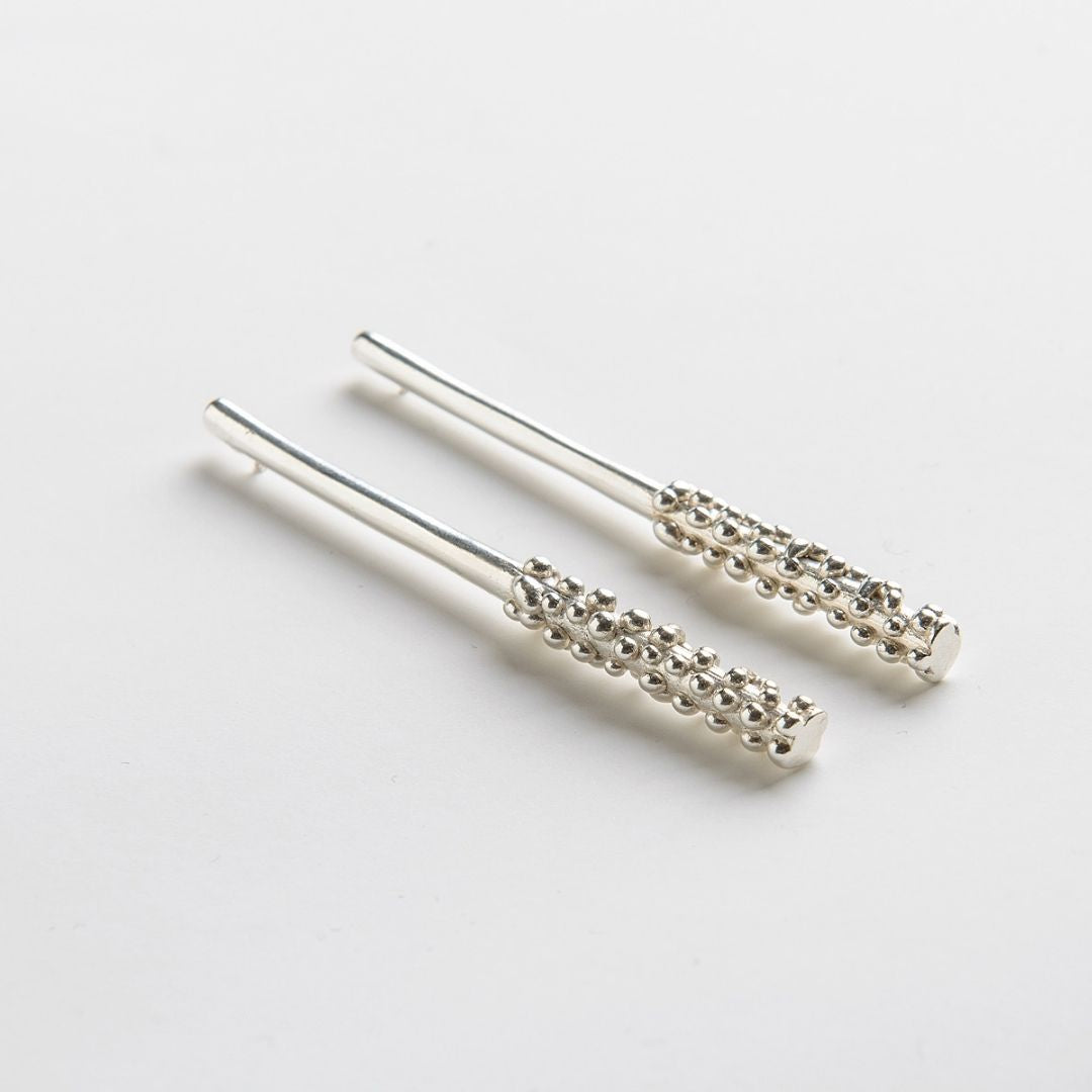 agapi-dropped-bubbles-boucles-d-oreilles-longues-argent image 1
