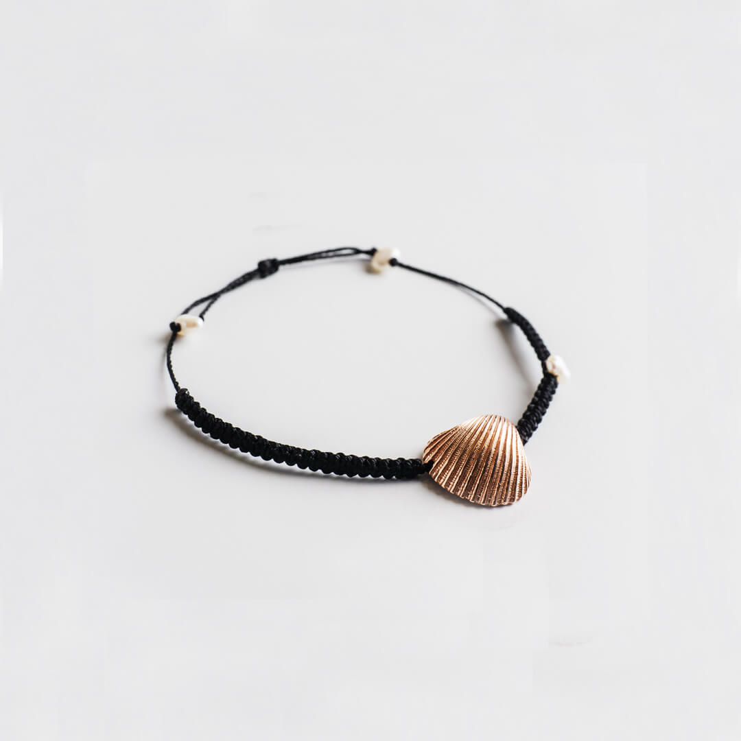 agapi-grande-oyster-bracelet-macram-huitre-or-rose image 1