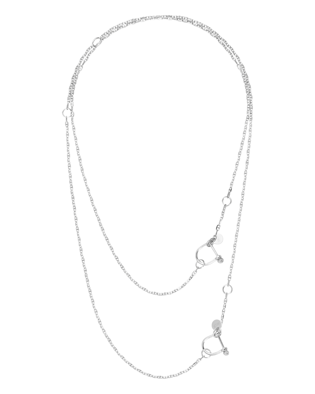 armeria-manilles-sautoir-cha-ne-marine-2-manilles-argent-99-cm image 2
