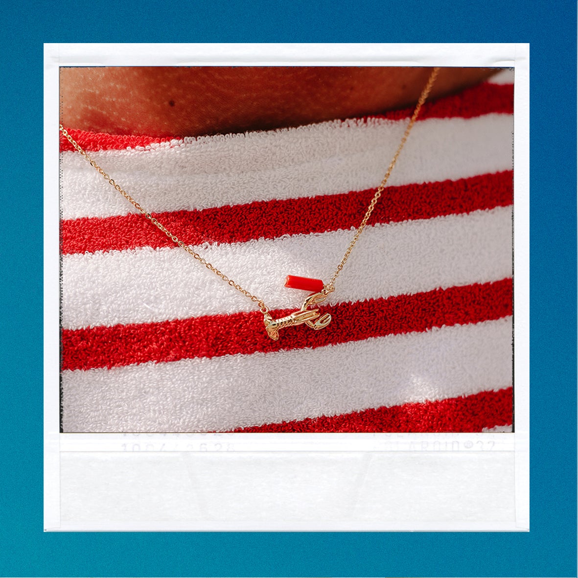 armeria-girard-collier-mini-homard-dor-perle-rouge-40-cm image 1