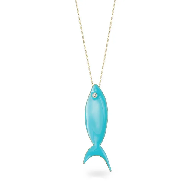 agapi-the-fish-collier-cha-ne-longue-bleu-clair-mail image 1
