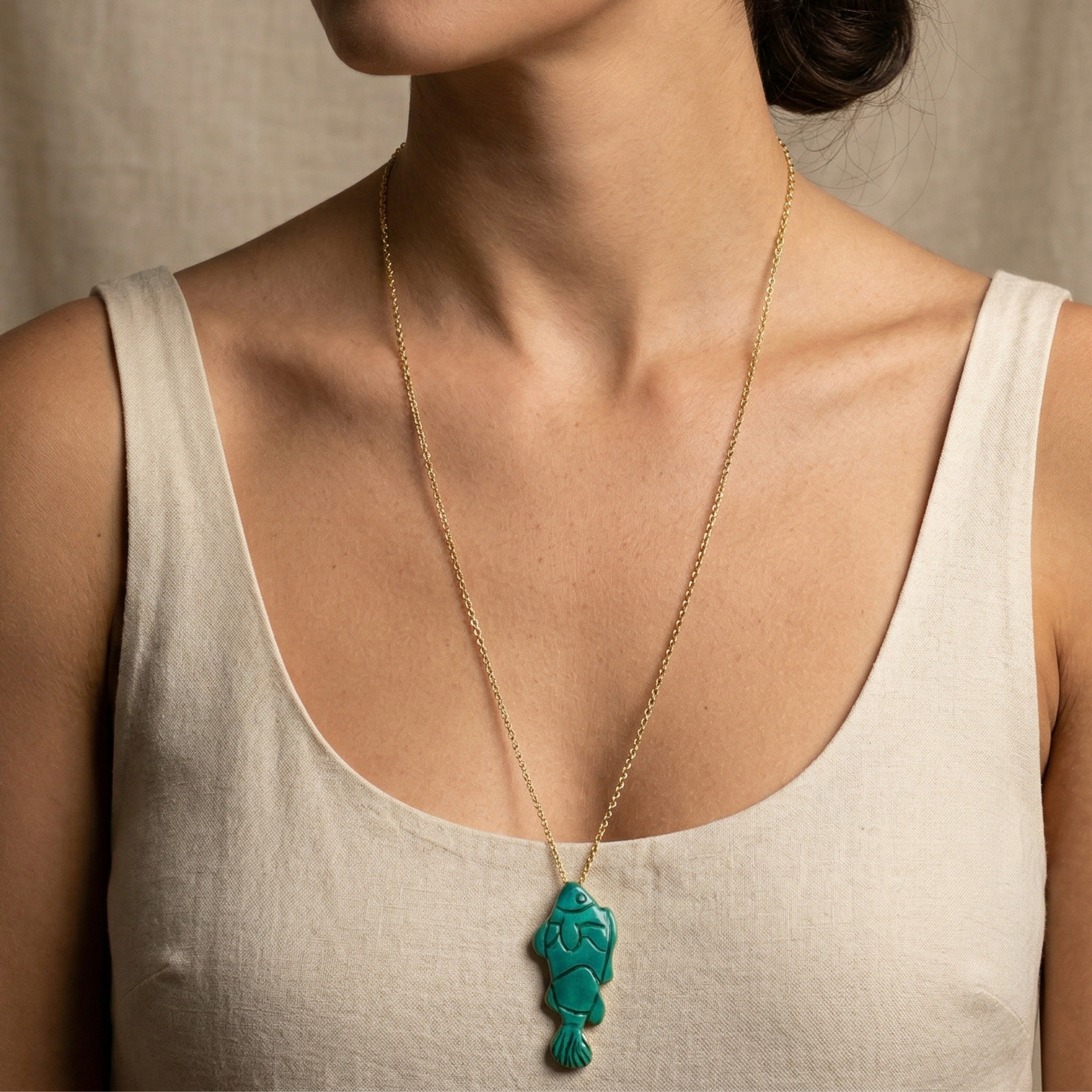 agapi-seastories-reefjoy-collier-long-turquoise-mail-60-cm image 2