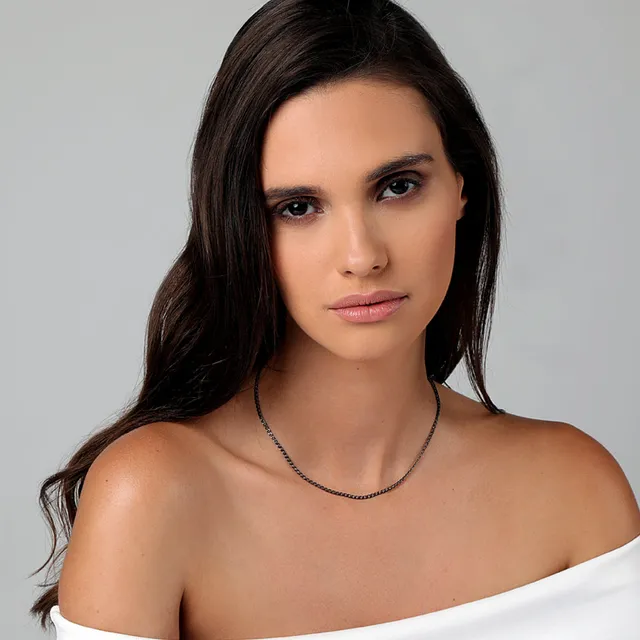 agapi-s-line-sarah-collier-cha-ne-argent-rhodium-noir-40-cm image 1