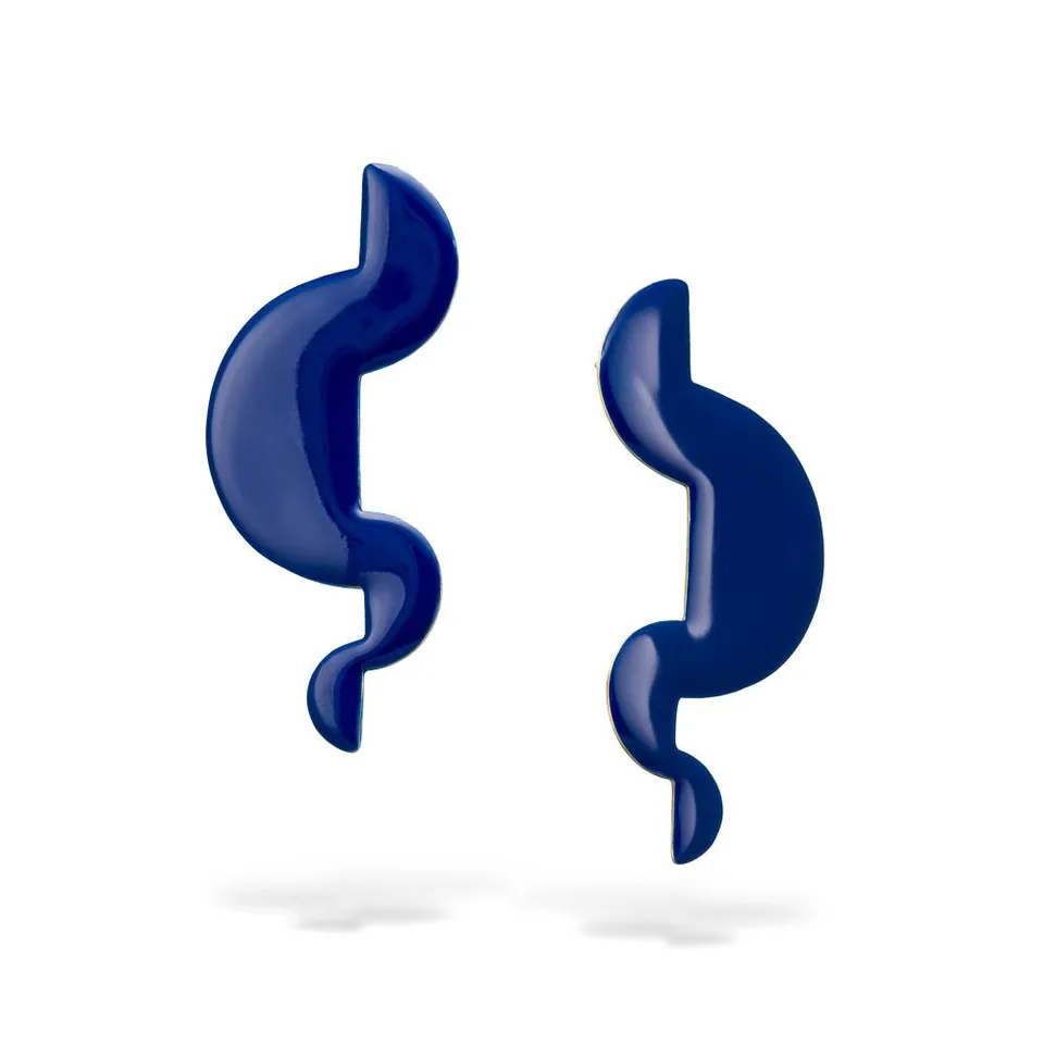 agapi-proportions-ii-boucles-d-oreilles-mail-bleu-6-5-cm image 1