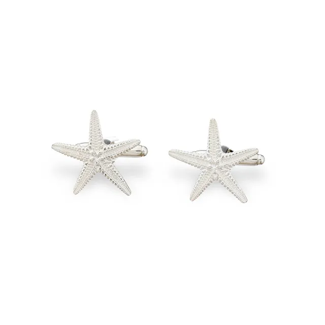agapi-men-starfish-boutons-de-manchette-argent image 1