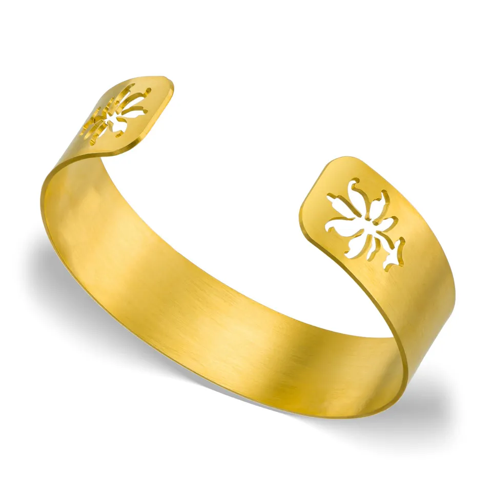 agapi-pelargonium-twin-bracelet-fleur-or-mat-5-5-cm image 1