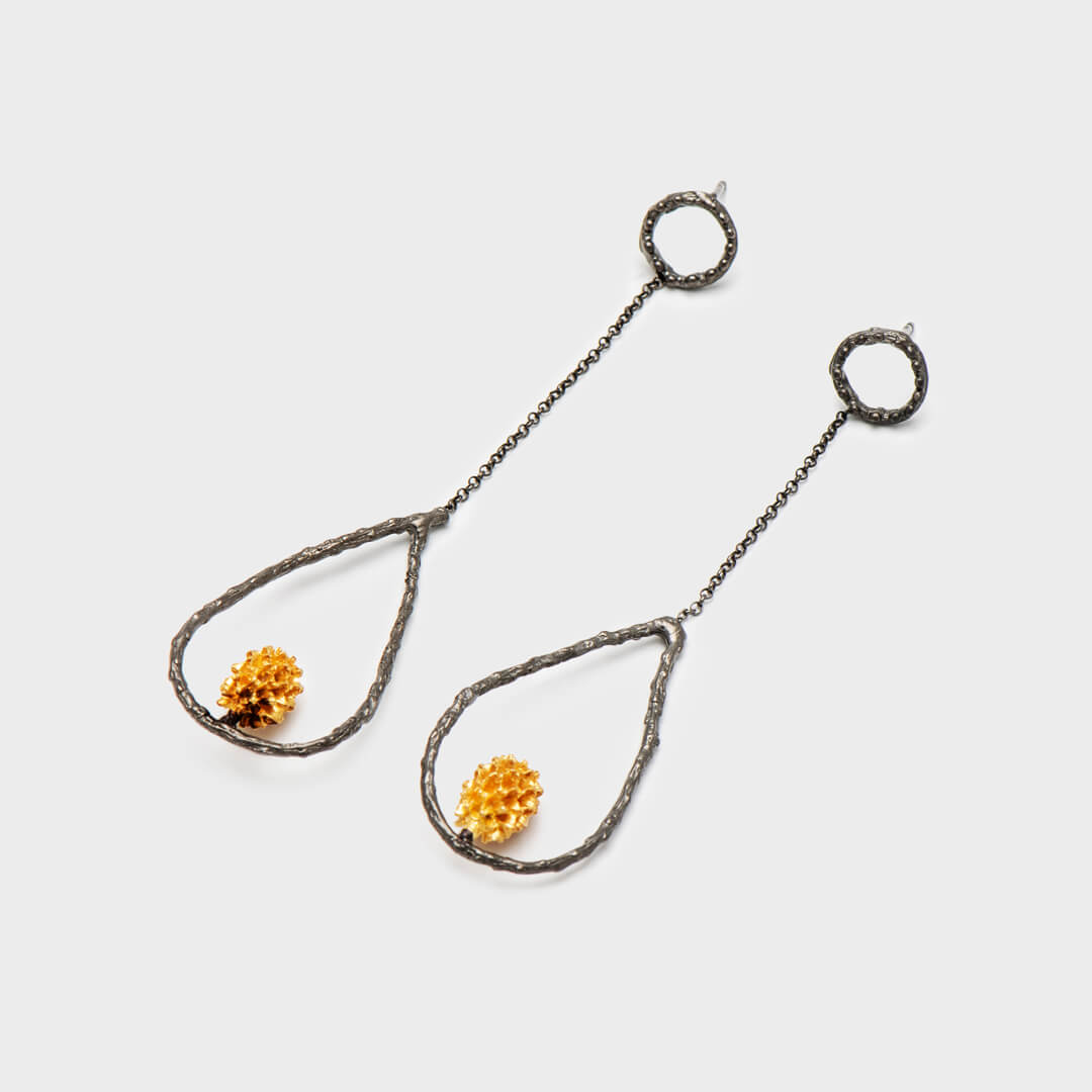 agapi-forestland-secrets-boucles-goutte-rhodium image 3