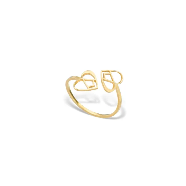 agapi-love-symbols-bague-twin-sweet-love-dor-e-ajustable image 1