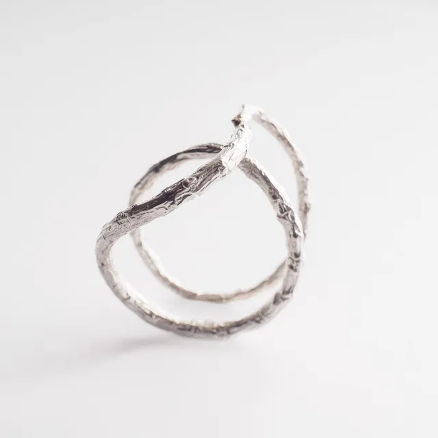 agapi-forestland-bague-deux-branches-argent-925-taille-54 image 1
