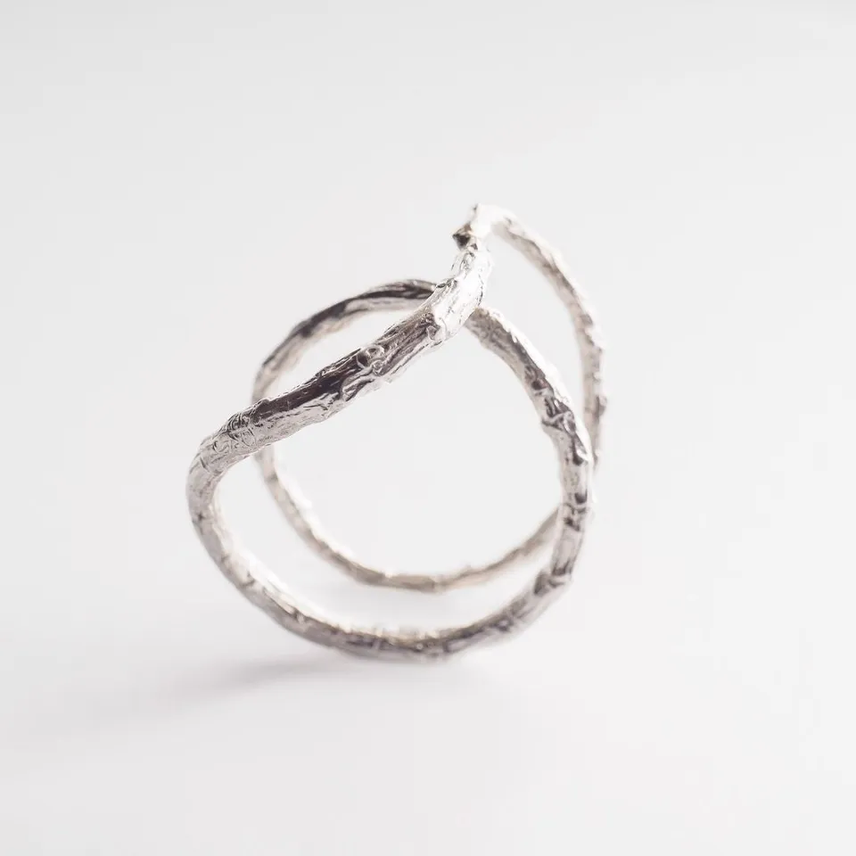 agapi-forestland-bague-deux-branches-argent-925-taille-54 image 1