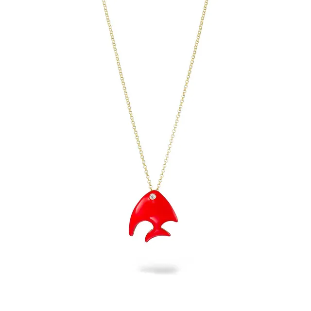 agapi-the-fish-collier-poisson-ange-mail-rouge-corail-40-cm image 1