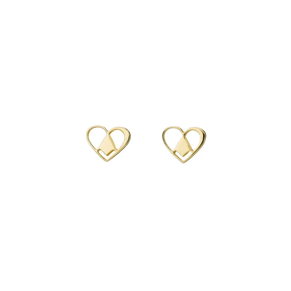 agapi-sweet-love-boucles-coeur-argent-dor-1-cm image 1