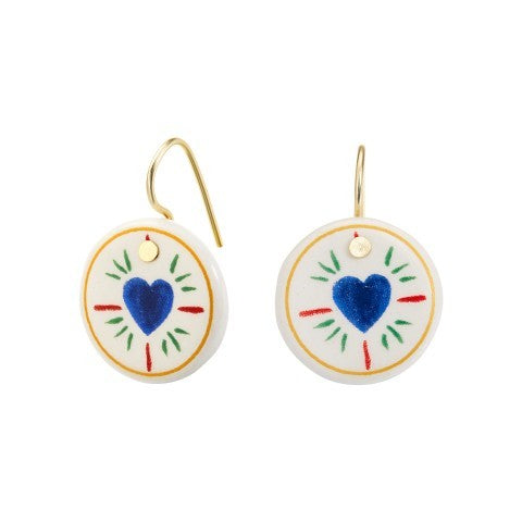 armeria-fa-enz-boucles-d-oreilles-fa-ence-c-ur-bleu-2-cm image 1