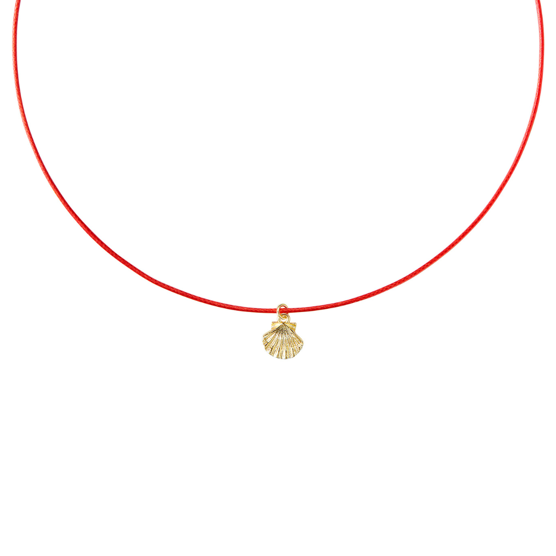 armeria-sainte-jakez-collier-cordon-rouge-coquille-10mm image 1