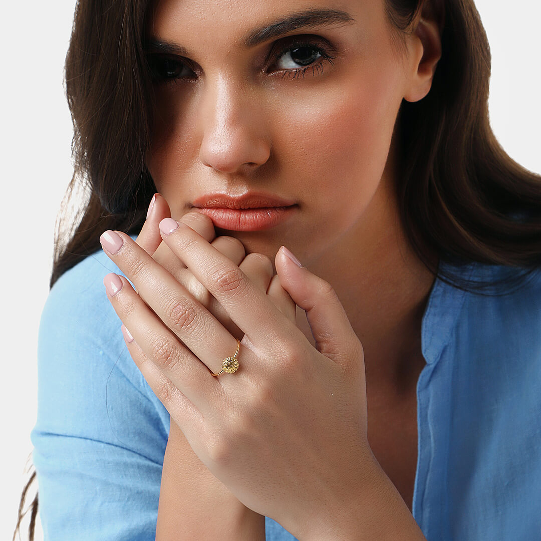agapi-seastories-little-urchin-bague-oursin-dor-e-taille-52 image 2