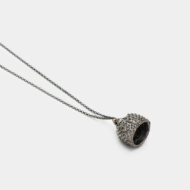 agapi-forestland-big-acorn-collier-rhodium-noir-85-cm image 1