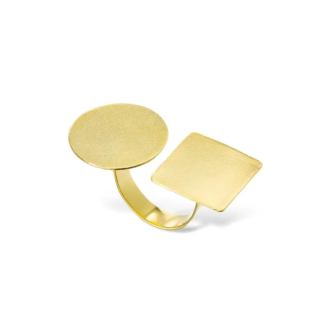 agapi-circle-square-bague-ajustable-dor-e-g-om-trique image 1
