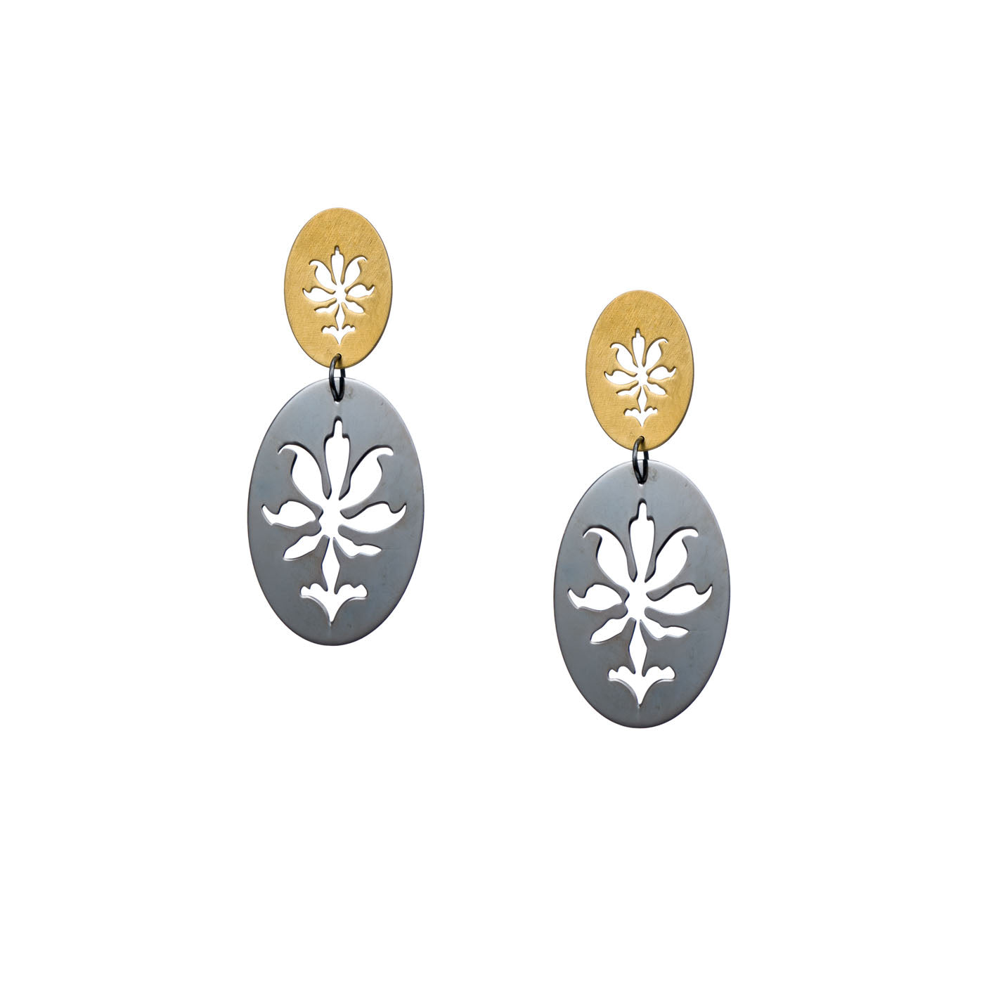 agapi-anthology-pelargonium-boucles-d-oreilles-pendantes-dor-rhodium-noir image 1
