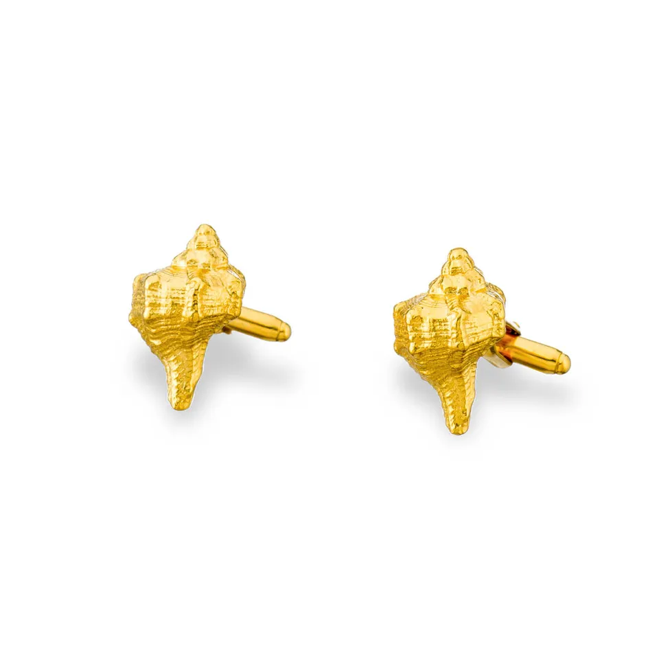 agapi-men-extravaganza-boutons-de-manchette-coquillage-dor-s image 1