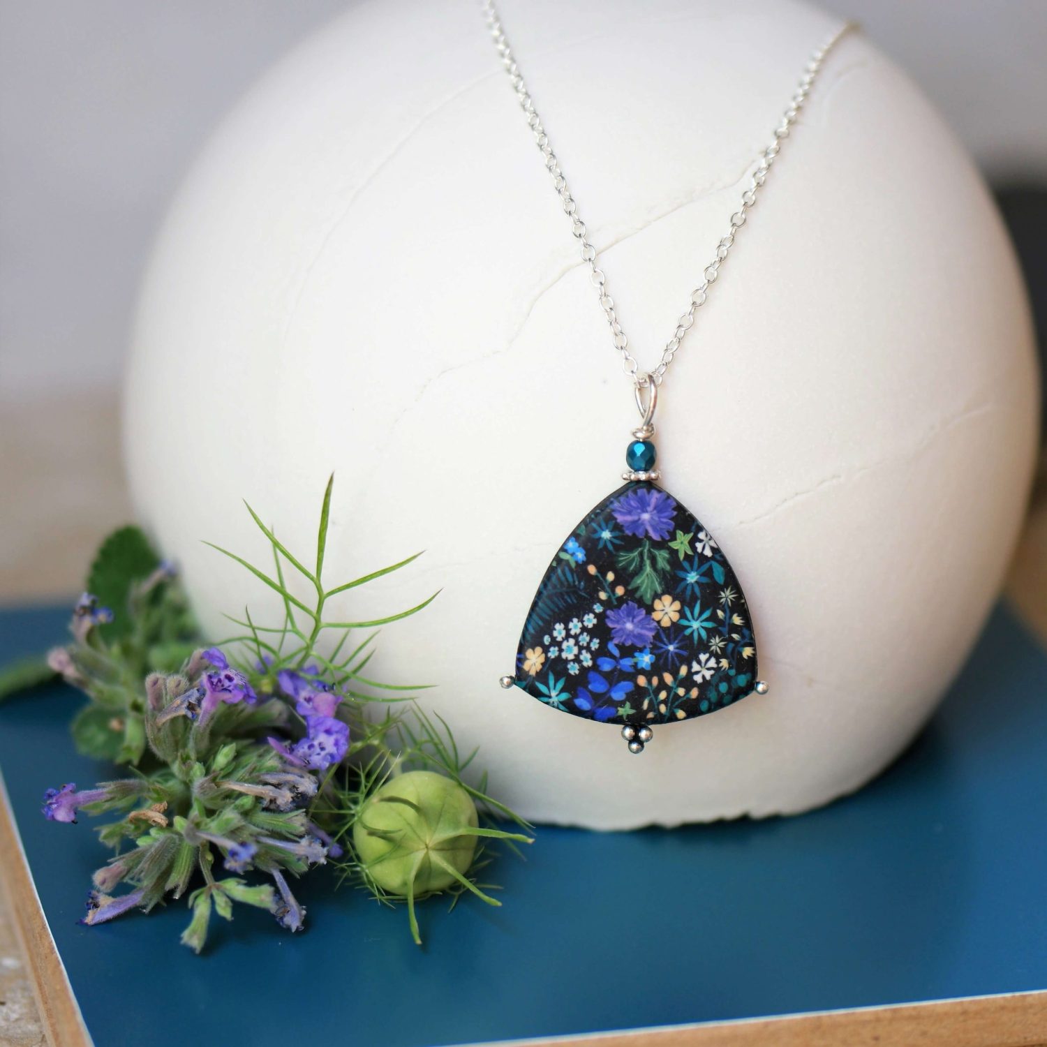 11prunes-asperule-sautoir-pendentif-floral-violet-argent-925 image 1