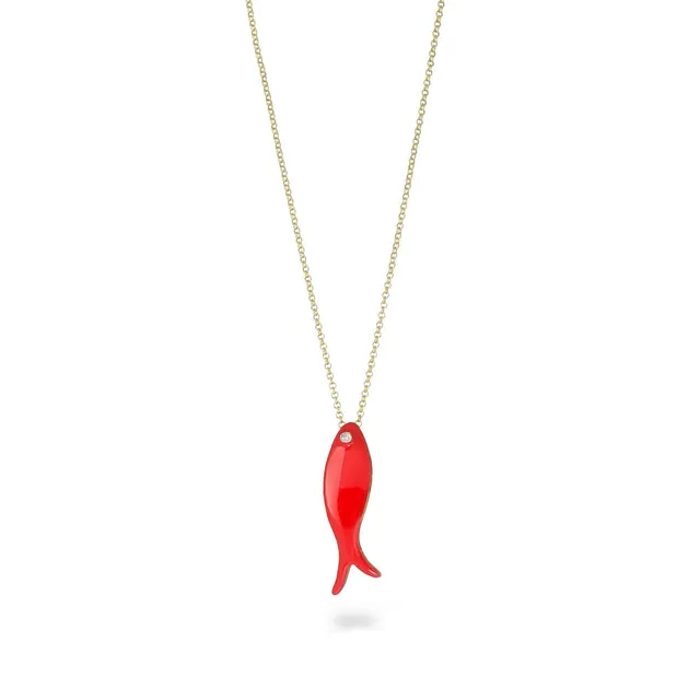 agapi-the-fish-petit-collier-poisson-rouge-corail-40-cm image 1