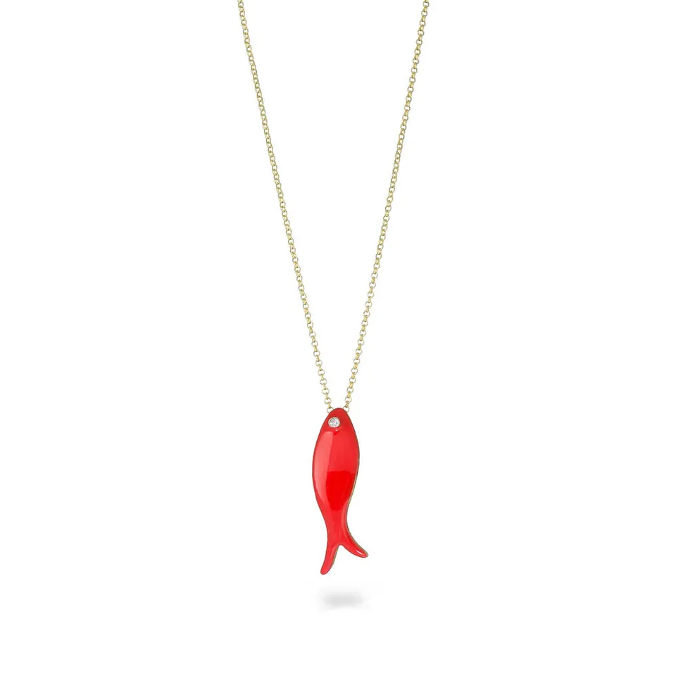 agapi-the-fish-petit-collier-poisson-rouge-corail-40-cm image 1