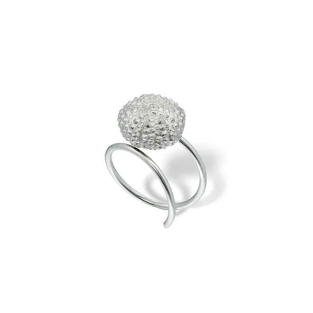 agapi-seastories-urchin-bague-oursin-argent-ajustable image 1