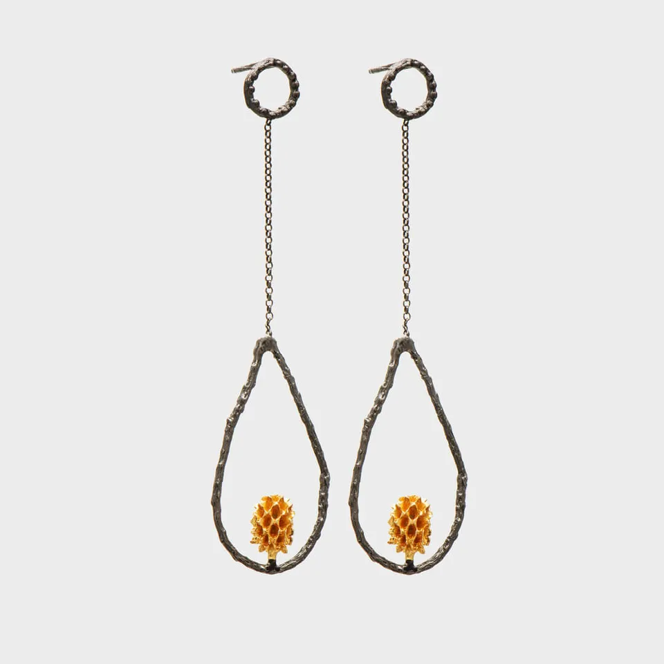 agapi-forestland-secrets-boucles-goutte-rhodium image 1