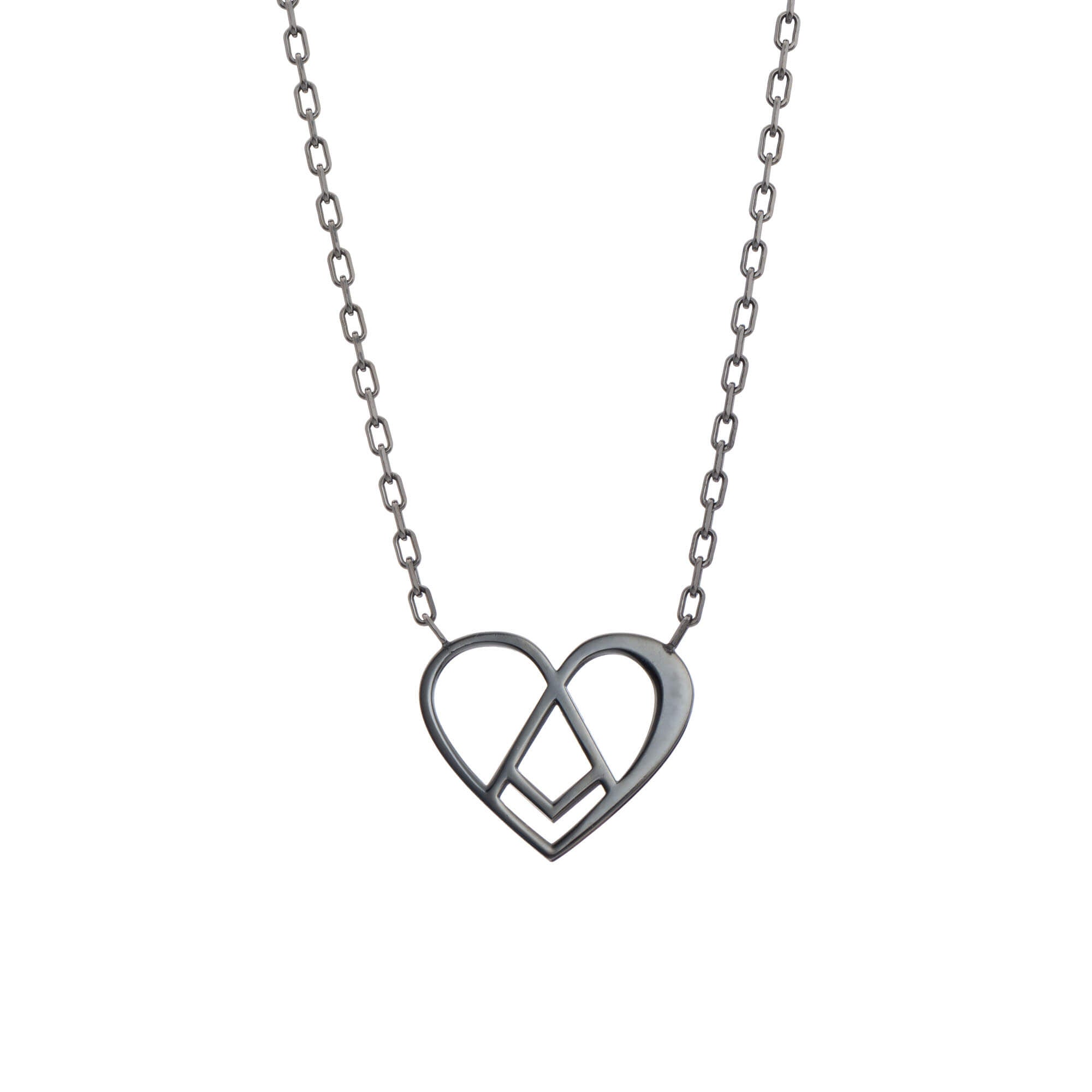 agapi-love-symbols-slave-to-love-collier-c-ur-rhodium image 1