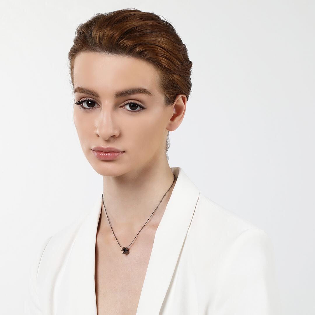 agapi-wanted-dream-collier-argent-925-rhodium-noir image 2