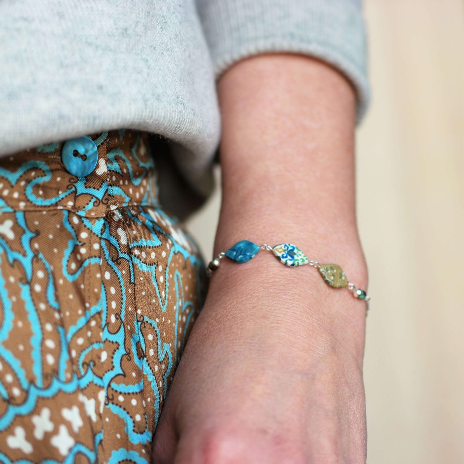 11prunes-santoline-bracelet-argent-925-ikat-turquoise-16-cm image 4