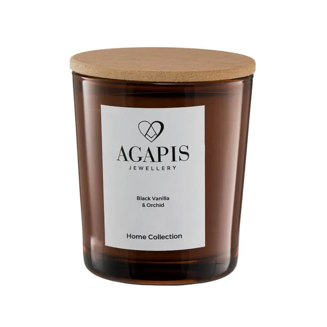 agapi-home-black-vanilla-orchid-bougie-soja-180g image 1